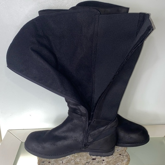 Dream Cloud Faux-Leather Black Casual Buckle Detailed Riding Boot Women Size 12 - Picture 13 of 16